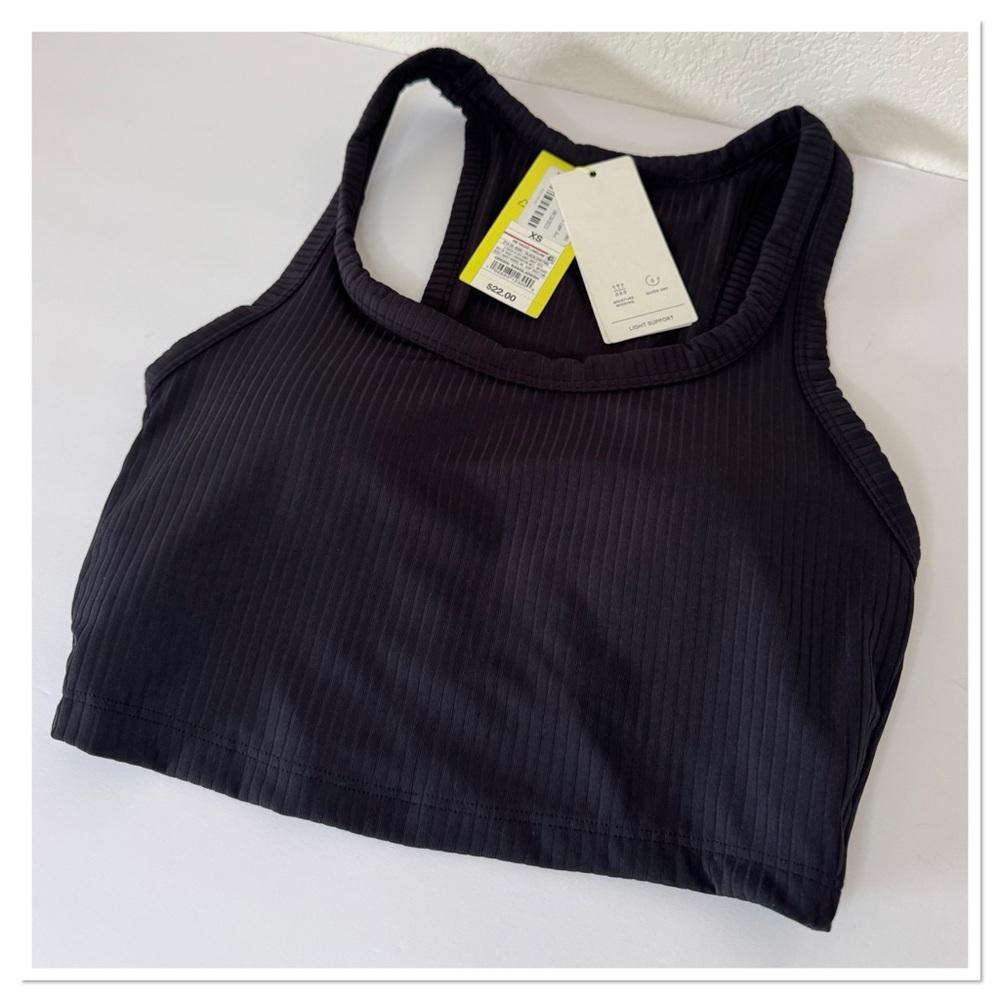 Women’s Light Support Rib Racerback Longline Sport All In Motion Black - Picture 4 of 4